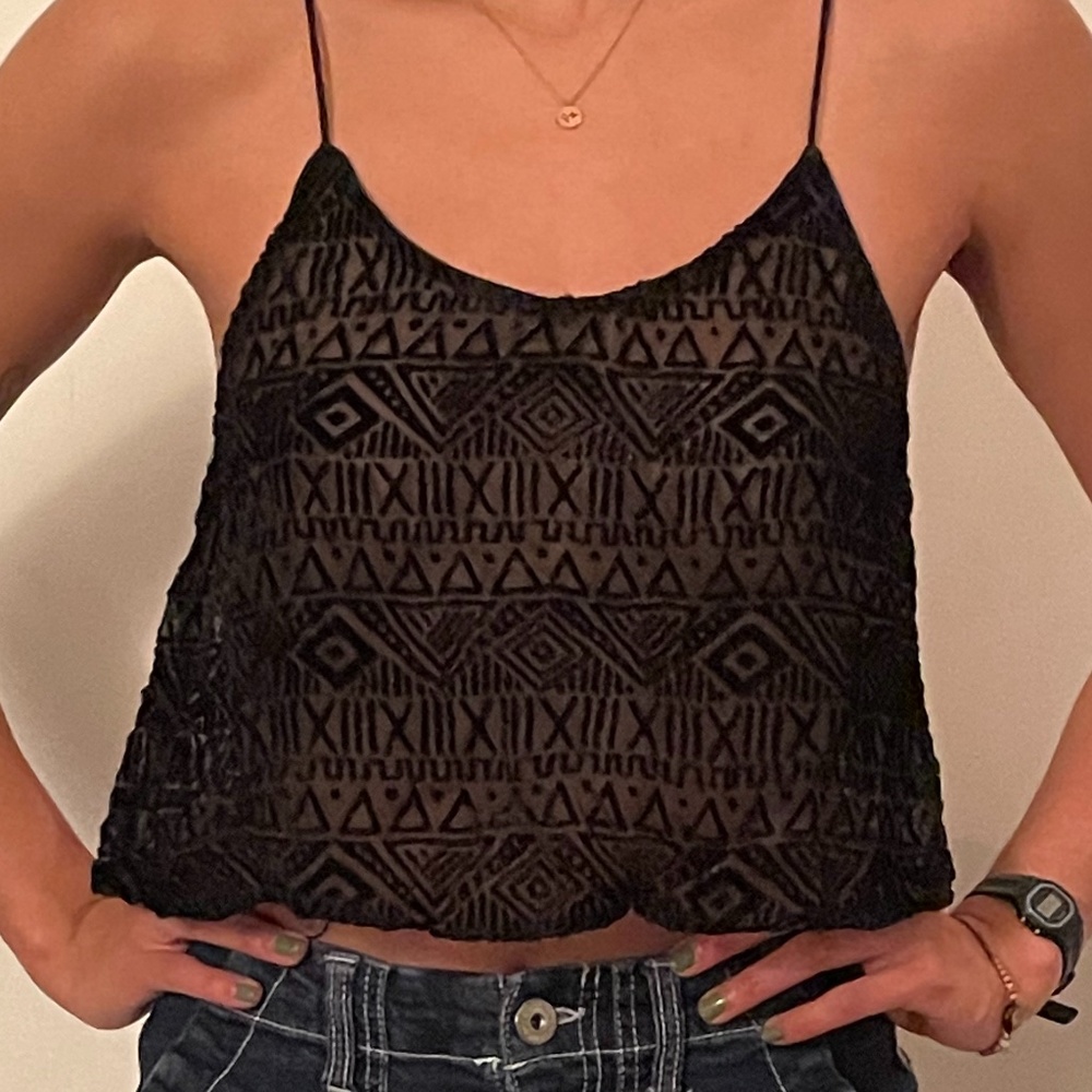 Pacsun - Loose black crop top